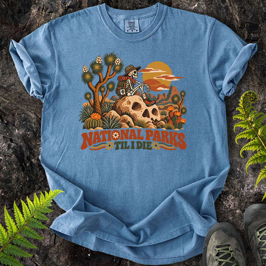 National Parks Til I Die Joshua Tree Skull Rock T-Shirt