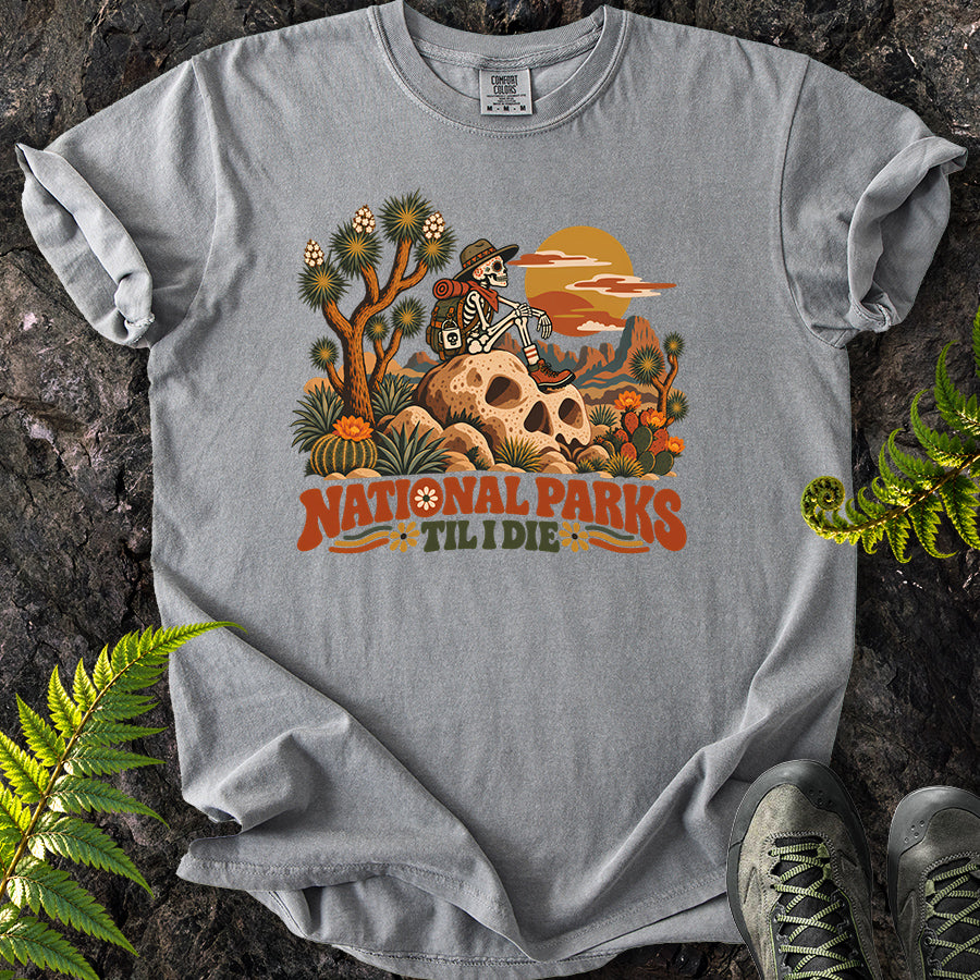 National Parks Til I Die Joshua Tree Skull Rock T-Shirt