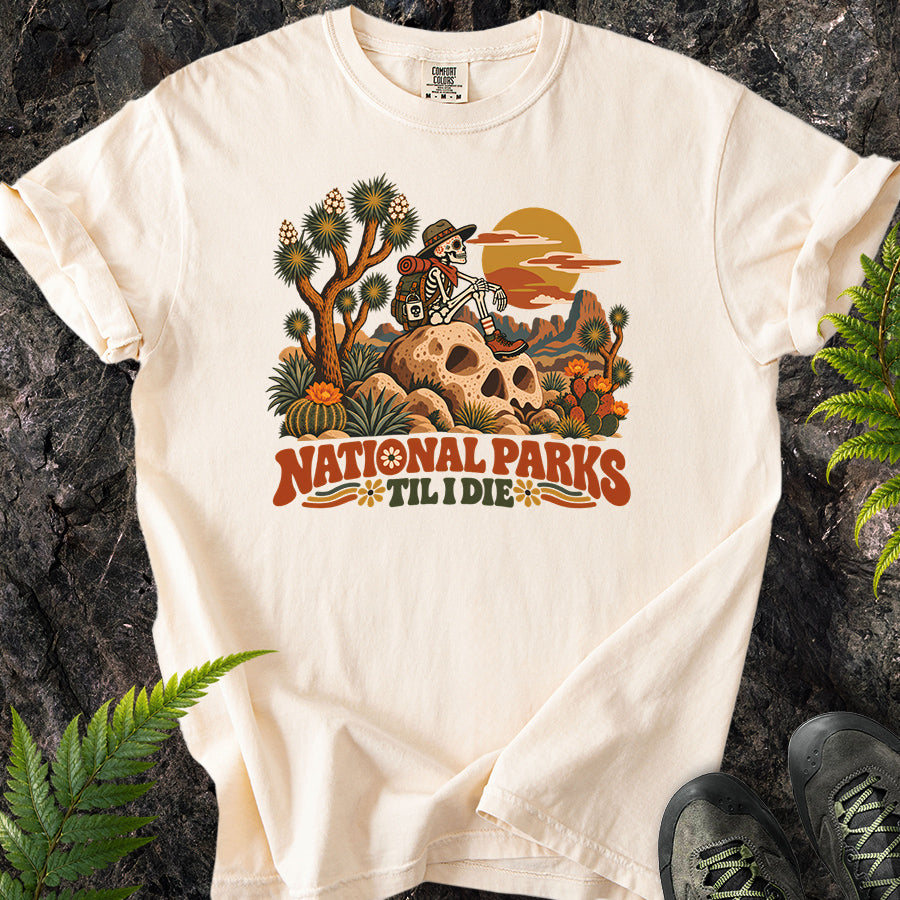 National Parks Til I Die Joshua Tree Skull Rock T-Shirt