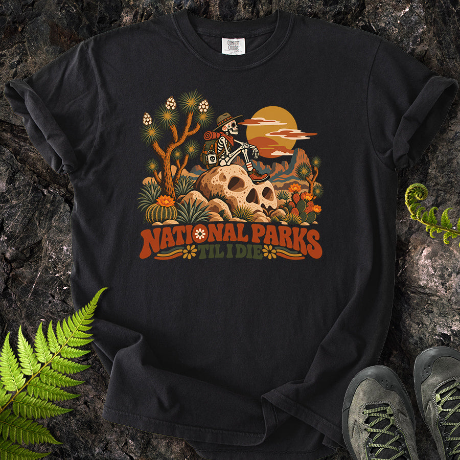 National Parks Til I Die Joshua Tree Skull Rock T-Shirt
