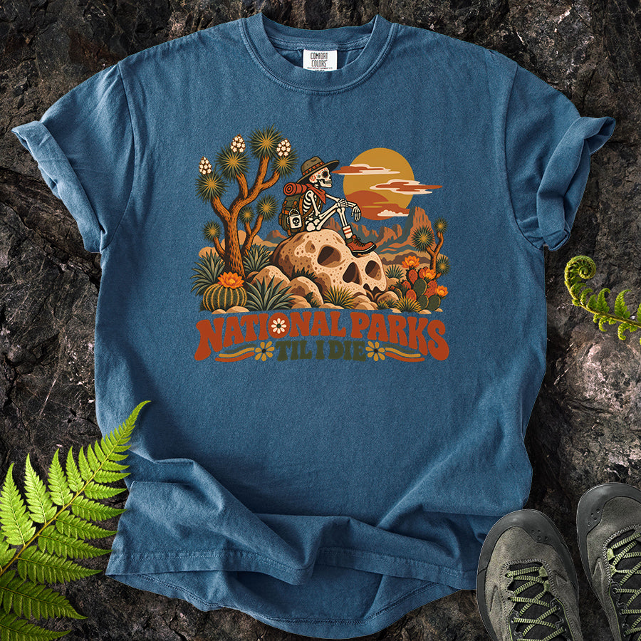 National Parks Til I Die Joshua Tree Skull Rock T-Shirt