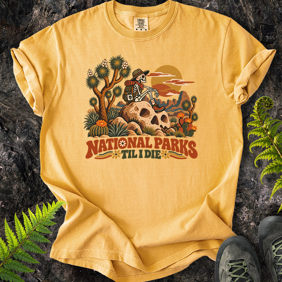 National Parks Til I Die Joshua Tree Skull Rock T-Shirt