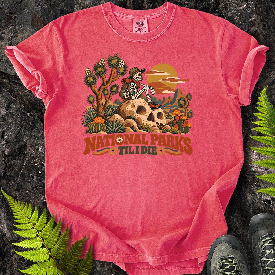 National Parks Til I Die Joshua Tree Skull Rock T-Shirt