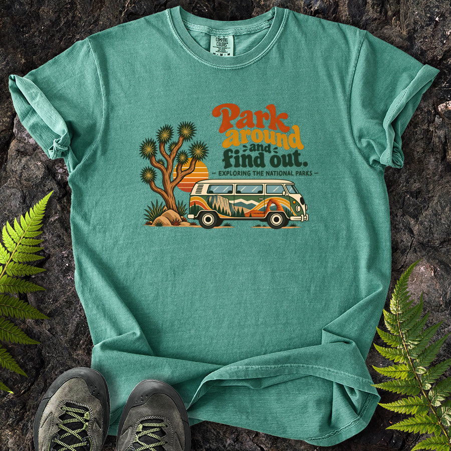 Park Around And Find Out Parks Van T-Shirt