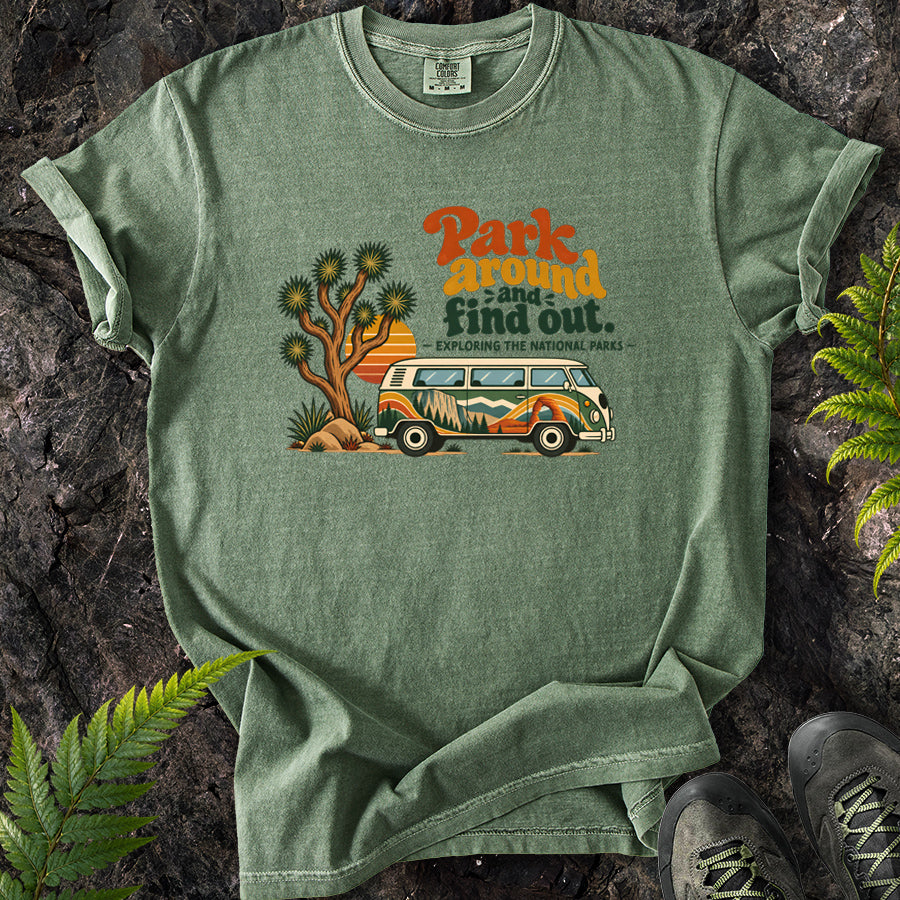 Park Around And Find Out Parks Van T-Shirt