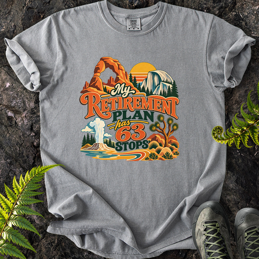 My Retirement Plan Has 63 Stops Retro T-Shirt