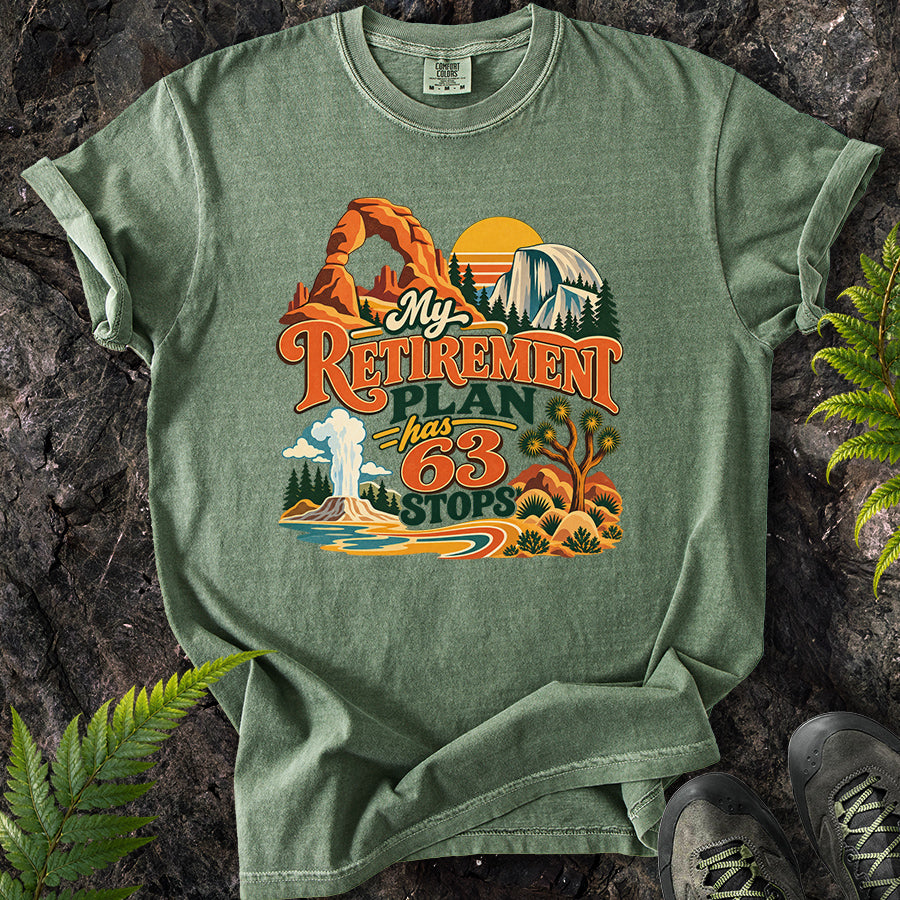 My Retirement Plan Has 63 Stops Retro T-Shirt