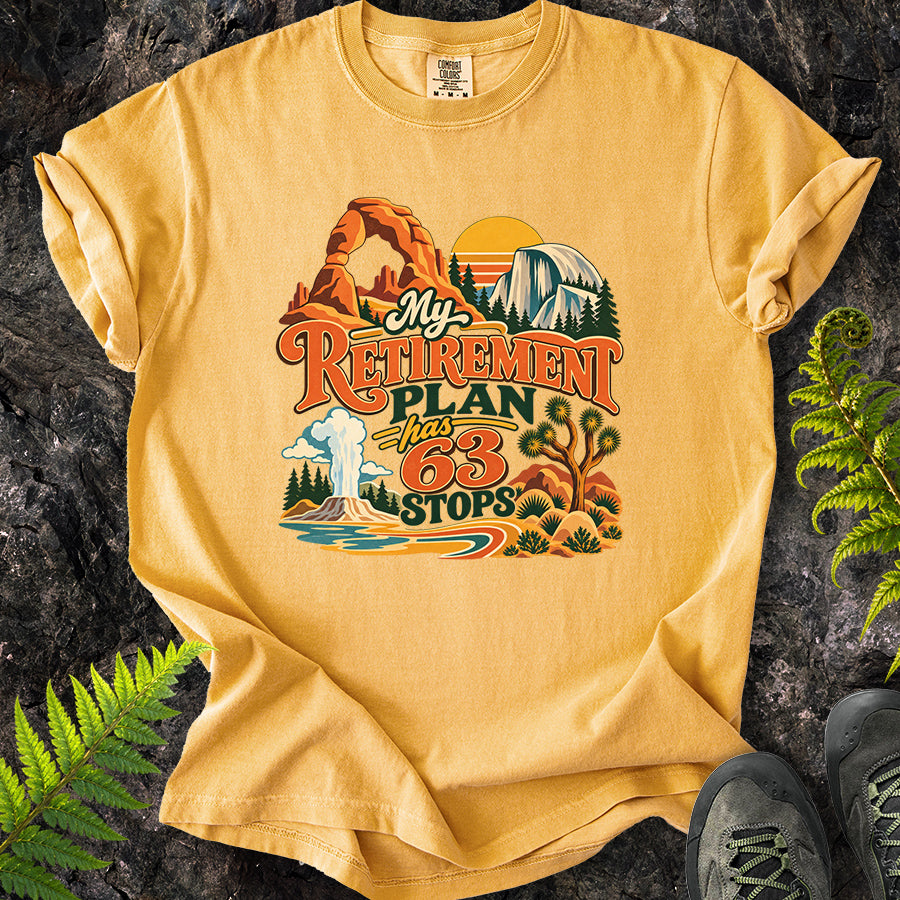 My Retirement Plan Has 63 Stops Retro T-Shirt