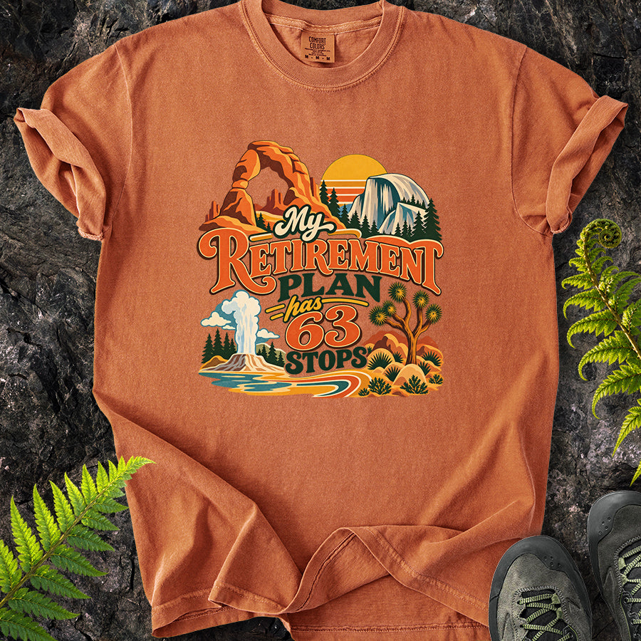 My Retirement Plan Has 63 Stops Retro T-Shirt