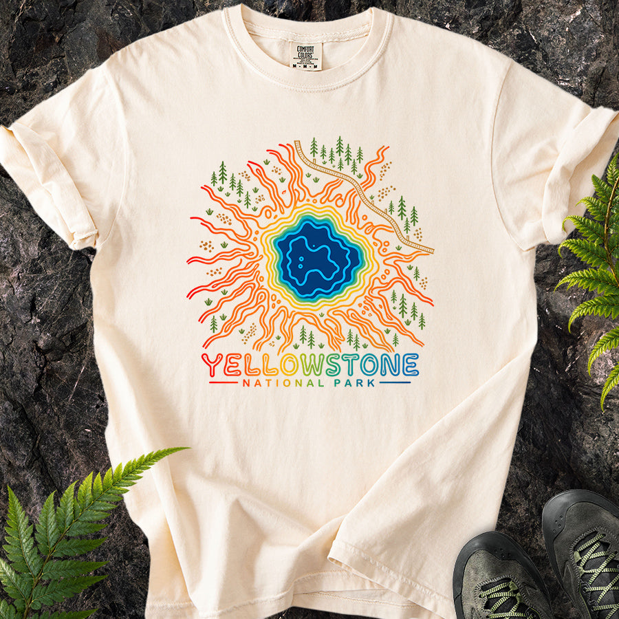 Grand Prismatic Yellowstone Lines T-Shirt