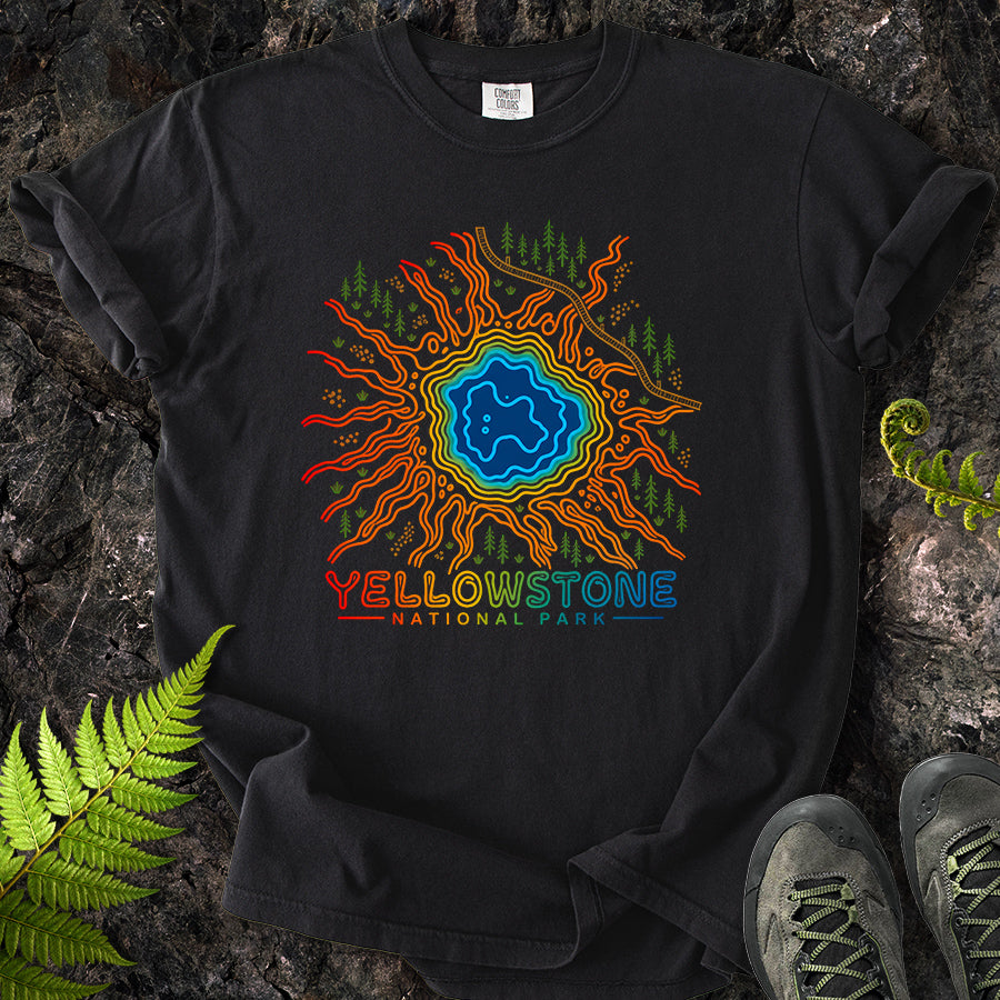 Grand Prismatic Yellowstone Lines T-Shirt