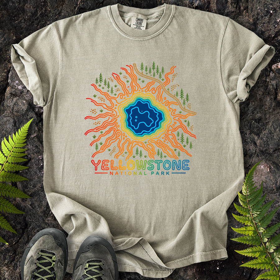 Grand Prismatic Yellowstone Lines T-Shirt