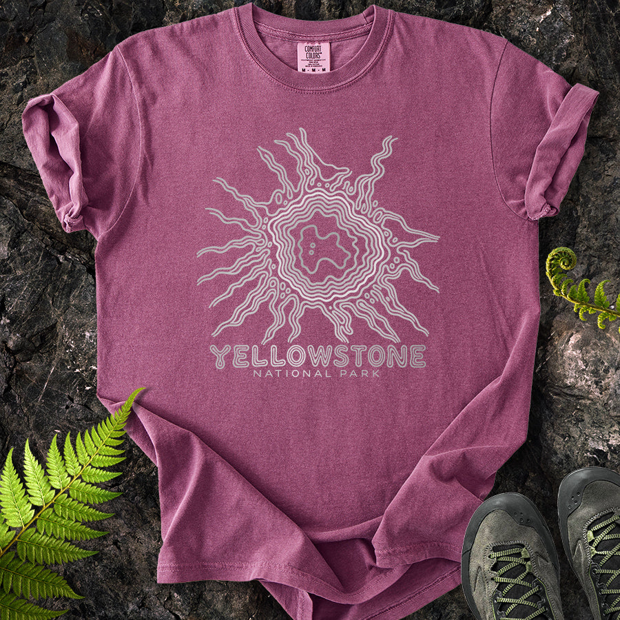 Grand Prismatic Yellowstone Swirl White T-Shirt