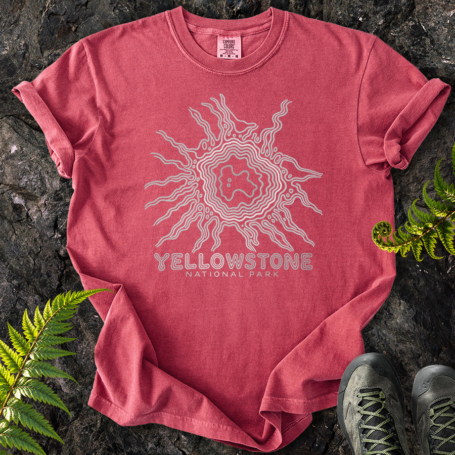 Grand Prismatic Yellowstone Swirl White T-Shirt