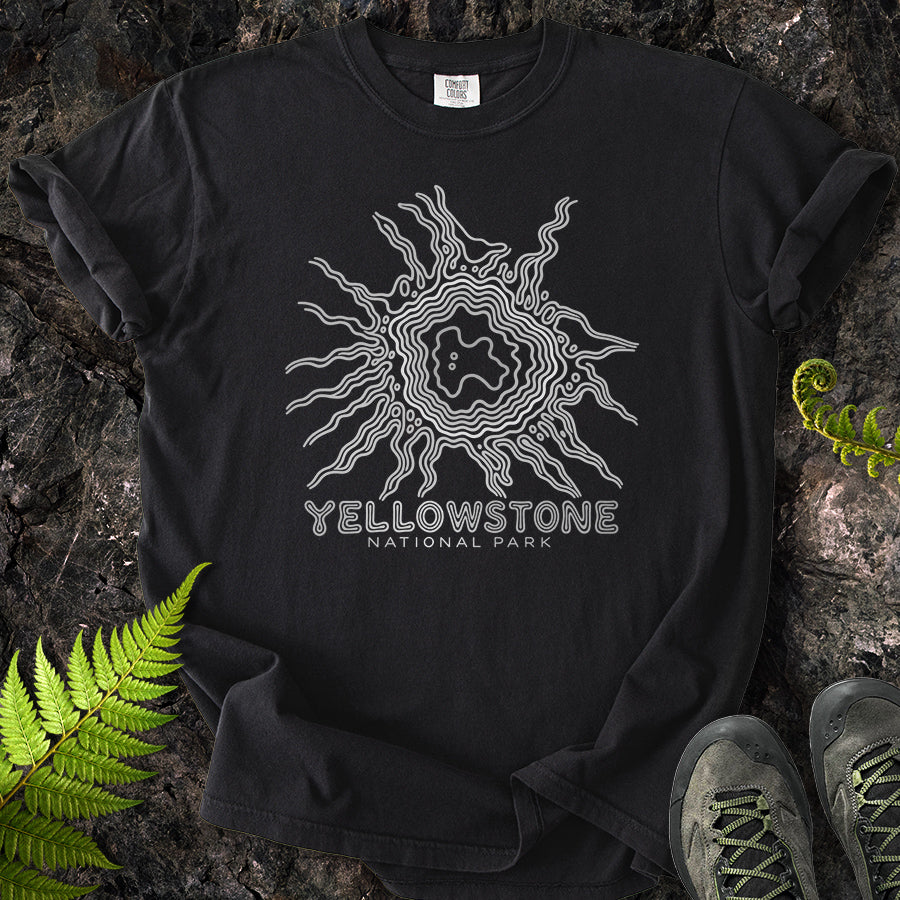 Grand Prismatic Yellowstone Swirl White T-Shirt