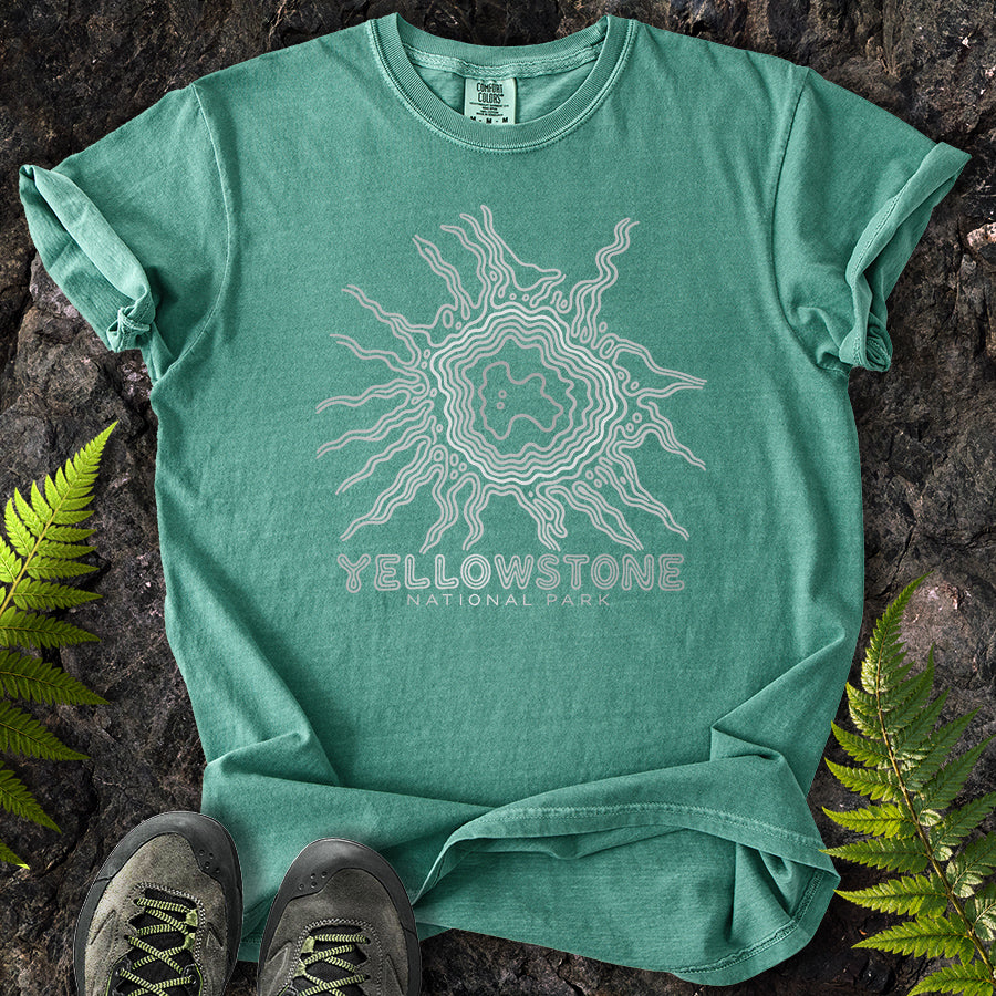 Grand Prismatic Yellowstone Swirl White T-Shirt