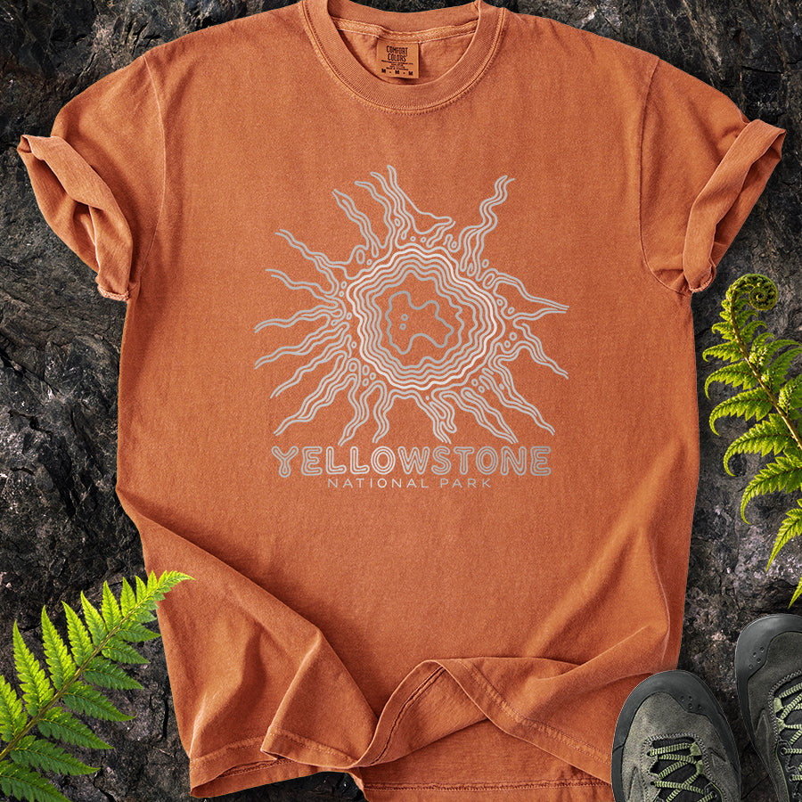 Grand Prismatic Yellowstone Swirl White T-Shirt