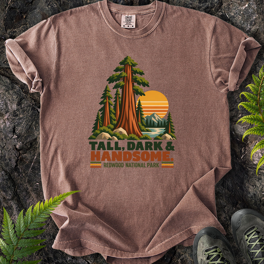 Tall Dark And Handsome Redwood Retro T-Shirt