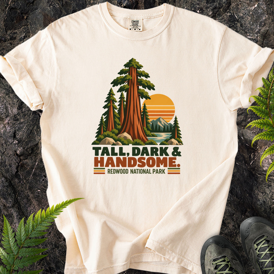 Tall Dark And Handsome Redwood Retro T-Shirt