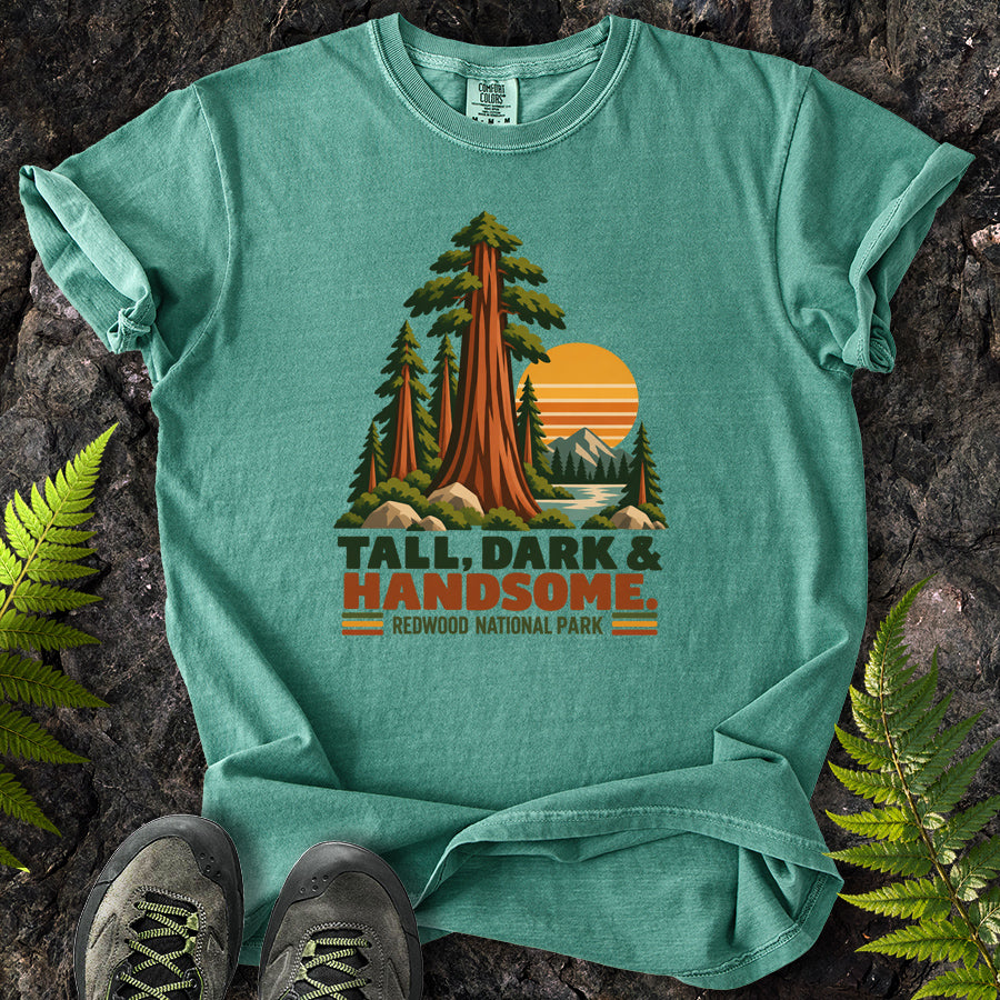 Tall Dark And Handsome Redwood Retro T-Shirt