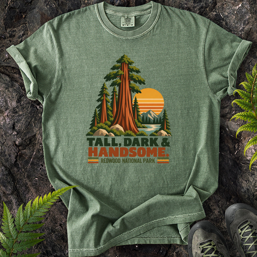 Tall Dark And Handsome Redwood Retro T-Shirt