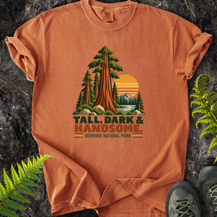 Tall Dark And Handsome Redwood Retro T-Shirt