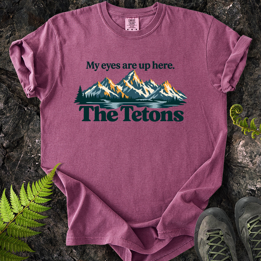 Grand Tetons My Eyes Are Up Here T-Shirt