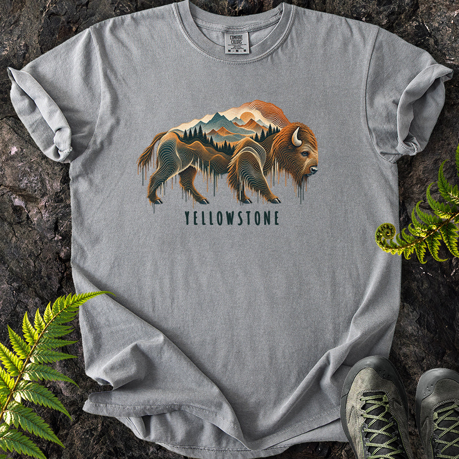 Yellowstone Topo Bison T-Shirt
